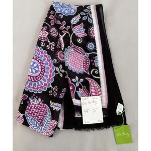 NEW Vera Bradley‎ Vibrant Colored Flowers Scarf/Wrap Fringe Light Weight Summer